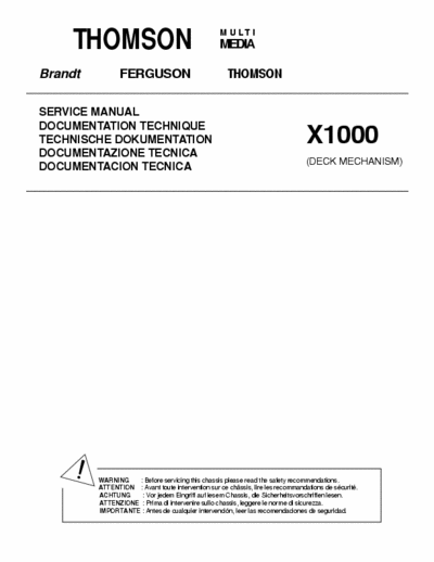 Brandt serie T30 VCR Mechanism Unit: Thomson Brandt, Ferguson.